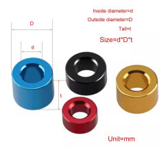 Colored Aluminum Alloy Sleeve Gasket/Inner Diameter 2.1
