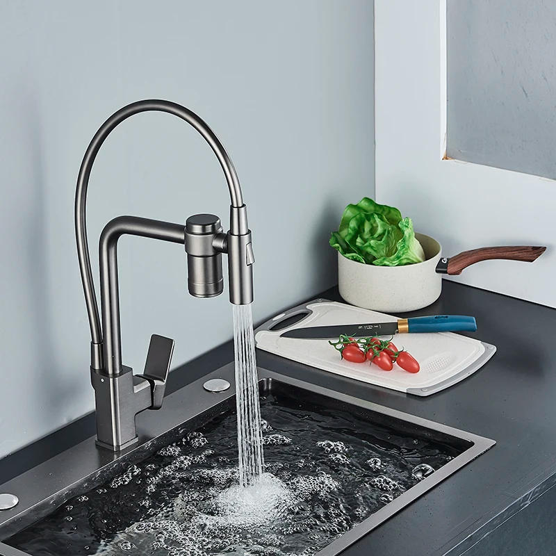 Description Picture 3 of itemFiltered Kitchen Sink Faucet Pure Water Tap Spout 2 Models Spout Deck Mount Single Handle Cold Hot Water Mixer Washing Tub Crane