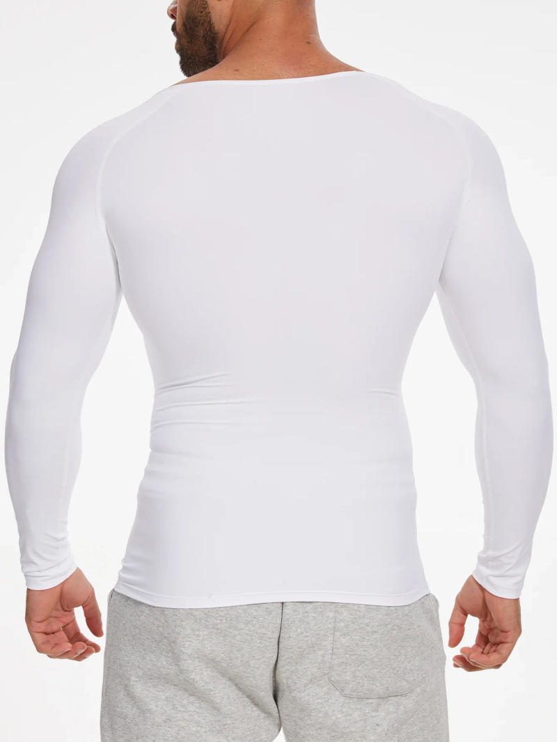 Description Picture 6 of itemMen Body Shaper Long Sleeve Compression Shirt Waist Trainer Male Corset Slimming Workout Tummy Control Shapewear Undershirt Tops