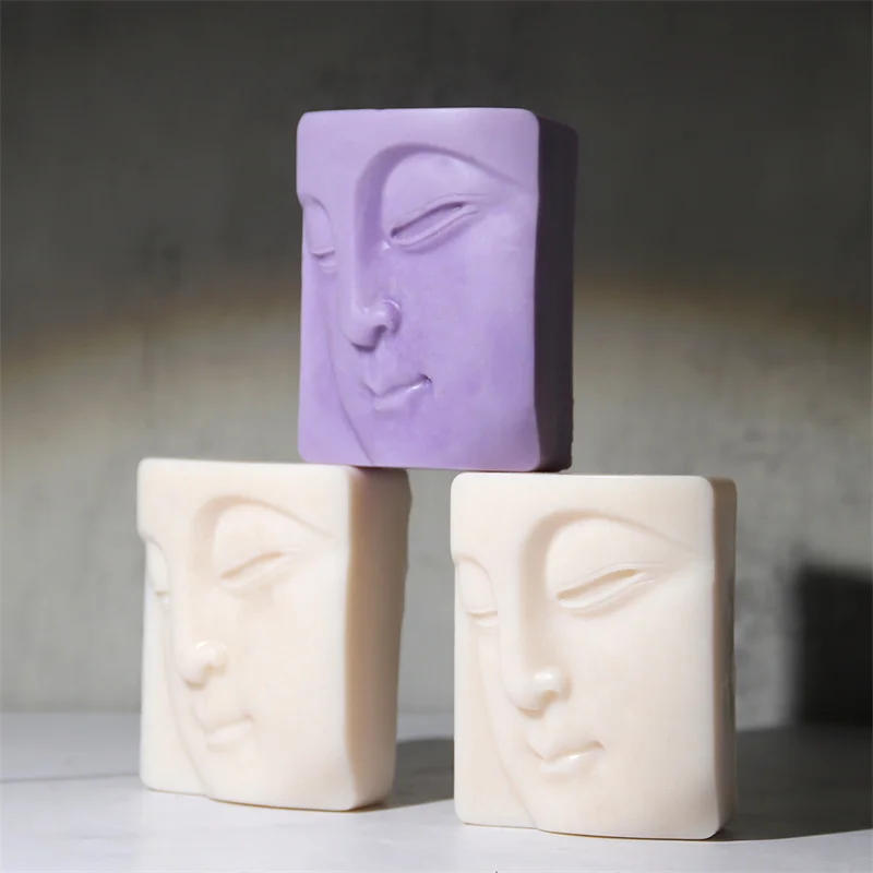 Description Picture 6 of itemBuddha's Face Silicone Soap Mold Handmade Candle Soap Making Supplies DIY Plaster Resin Candle Material Kit Cake Baking Tools