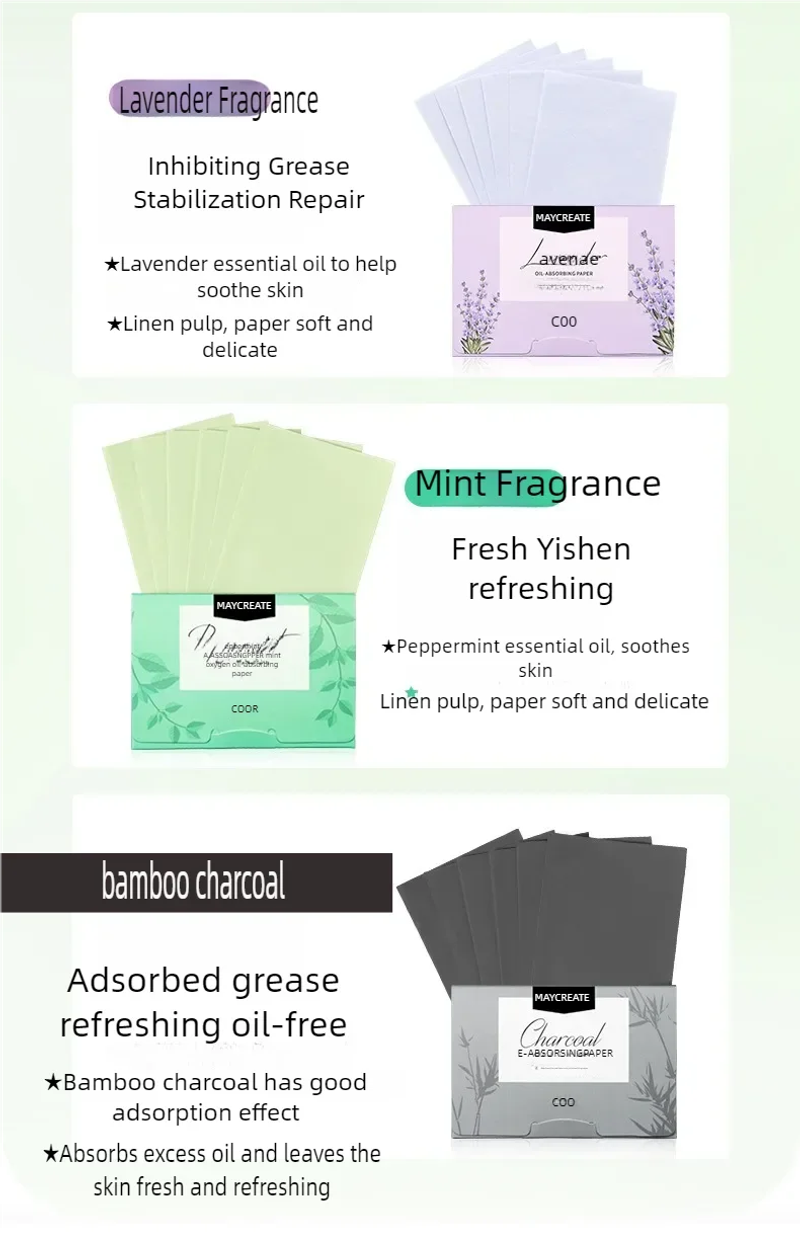 Description Picture 3 of item100 Pcs Portable Facial Absorbent Paper Oil Control Wipes Green Tea Sheet Oily Face Blotting Matting Tissue Makeup Facial Clean