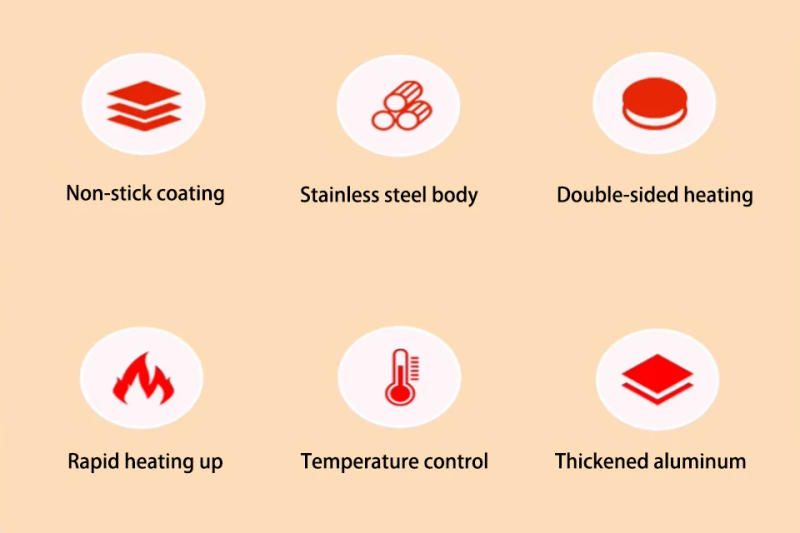 Description Picture 4 of itemXEOLEO Commerical 3PCS Coin Waffle Maker Korean Gold Coin Bread Waffle Machine 1400W Non-stick Coating Electric/Gas