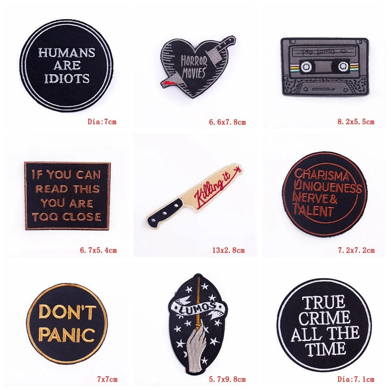 Description Picture 4 of item10PCS/lots Jacket Jeans Embroidered Patches On Clothes DIY Punk/Rock/Letter Patch Iron On Patches For Clothing Flame Sew Sticker