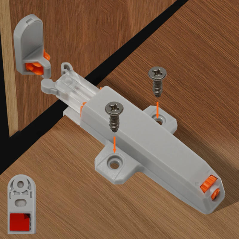 Description Picture 3 of item1pcs Self-locking Cabinet Door Rebound Device Fixer Strong Spring Press Type Cabinet Door Bounceback Device Furniture Hardware