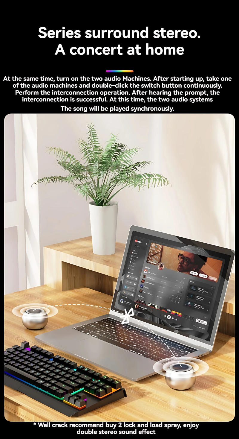 Description Picture 5 of item2025 New Wireless Bluetooth Speakers Portable Small Steel Gun Metal Heavy Subwoofer Outdoor Mini Bluetooth Small Stereo Speakers