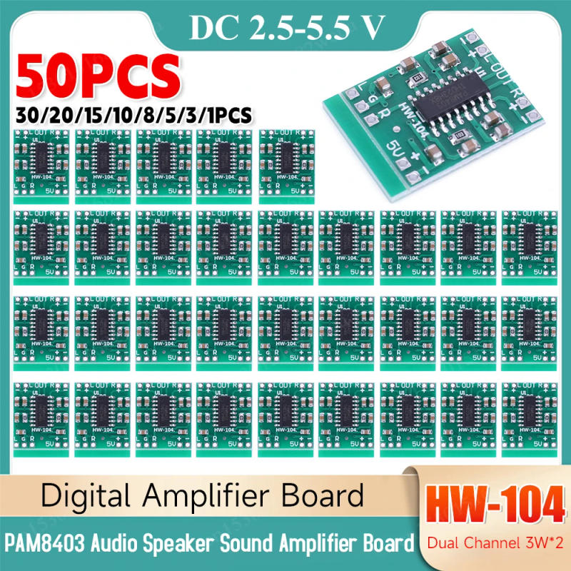 Description Picture 4 of item50-1PCS PAM8403 Audio Speaker Sound Amplifier Board Module DC2.5-5.5V 2*3W Mini Power Amplifier Board for Class D Stereo Audio