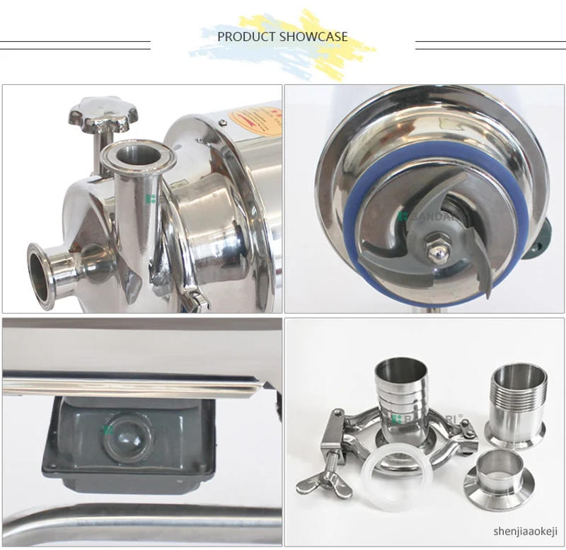 Description Picture 6 of itemSanitary Grade Beverage Pump Stainless Steel Liquid Transfer Machine Food Grade Centrifugal Pump Food Sanitary Pump 220v/380V