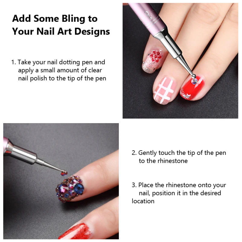 Description Picture 5 of item5Pcs Nail Art Marble Dotting Pens, Nail Dotting Tools, Rhinestones Picker for Nail Art Decoration
