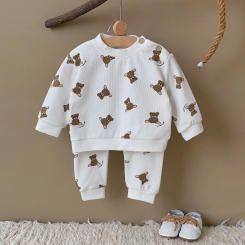 Toddler Clothes Infant Outfit Sets Autumn Long Sleeve 2Pcs Baby Kids Children Clothes Spring Little Bear Full Print Top Pants