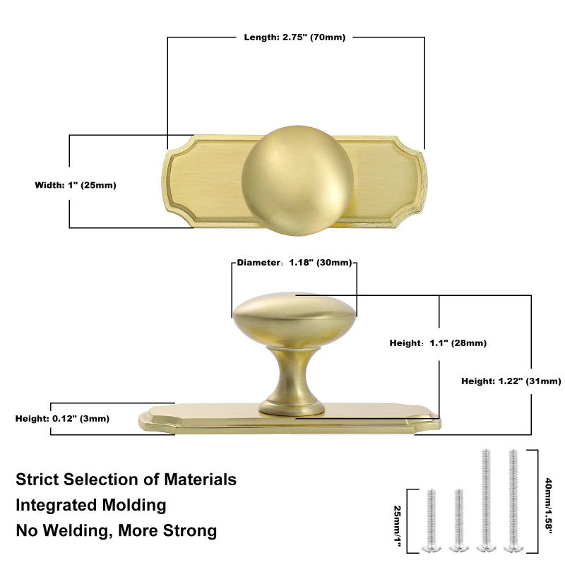 Description Picture 2 of itemZinc Alloy Cabinet Knobs With Backplate Dresser Door Drawer Handle Pulls 4Pcs/Set