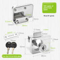 1PC Dual Door Lock Zinc Alloy For Dual -rotating Glass Doors Double Door Lock Showcase Lock Free Glass Opening With Key