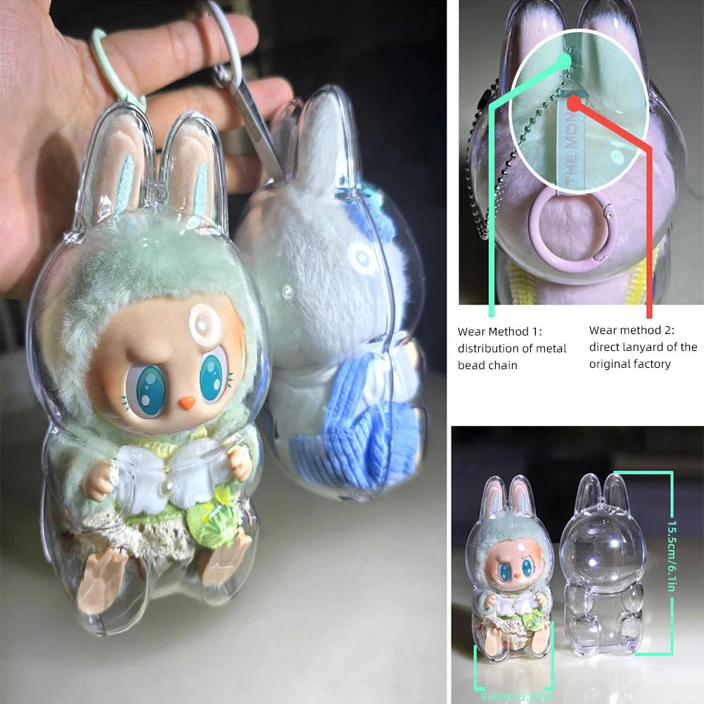 Description Picture 6 of itemProtective Acrylic Mystery Box Storage Case Plush Doll Display Bag for Labubu V1 V2 Sitting Party No Doll Portable Organizer Box