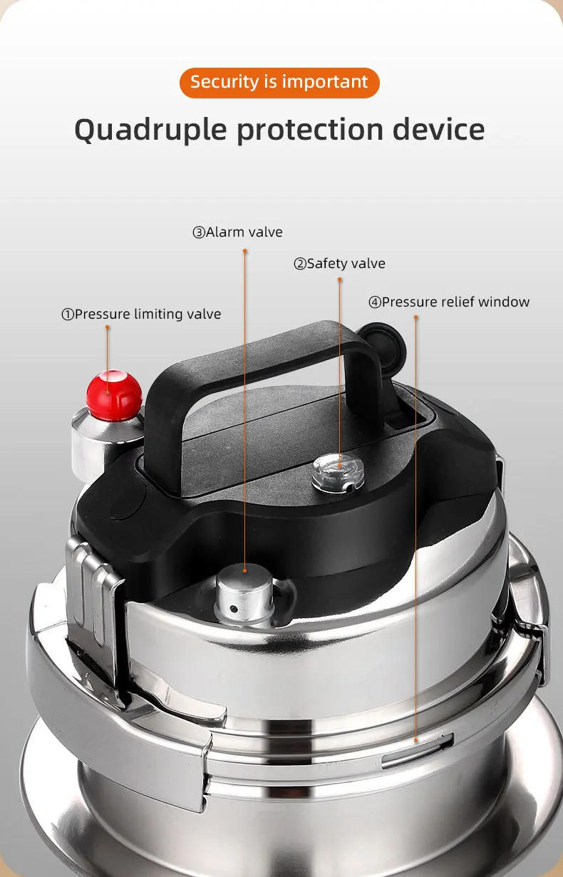 Description Picture 4 of itemUniversal Mini Stainless Steel Pressure Cooker Gas Induction Cooker Multifunctional Household Stew Pan Soup Pot Rice1.2L, 1.6L