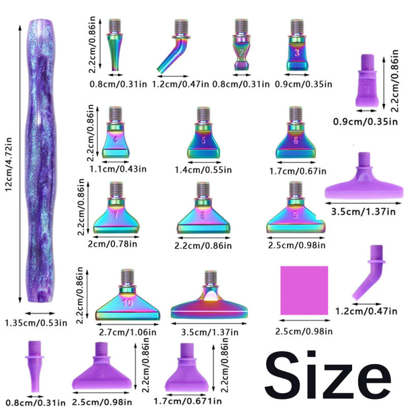 Description Picture 3 of item5D Resin Diamond Painting Pen Thread Metal Replacement Pen Heads Point Drill Pens With Glue Clay DIY Art Crafts Diamond Painting