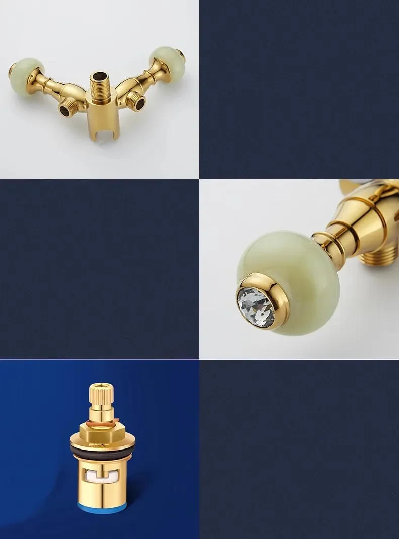 Description Picture 4 of itemNew Wall Mounted Toilet Bidet Sprayer Set Brass Double Use Bathroom High Pressure Gun Gold Marble Handle