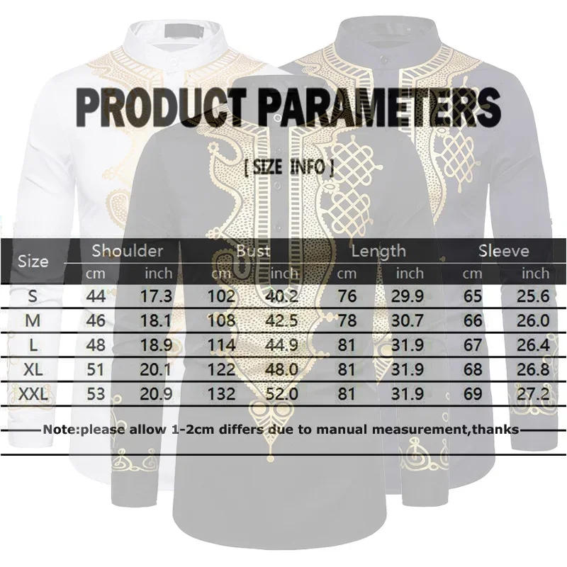 Description Picture 2 of itemMens Stylish African Bronzed Printed Shirt Printed Totem Long Shirt African Wind Shirt