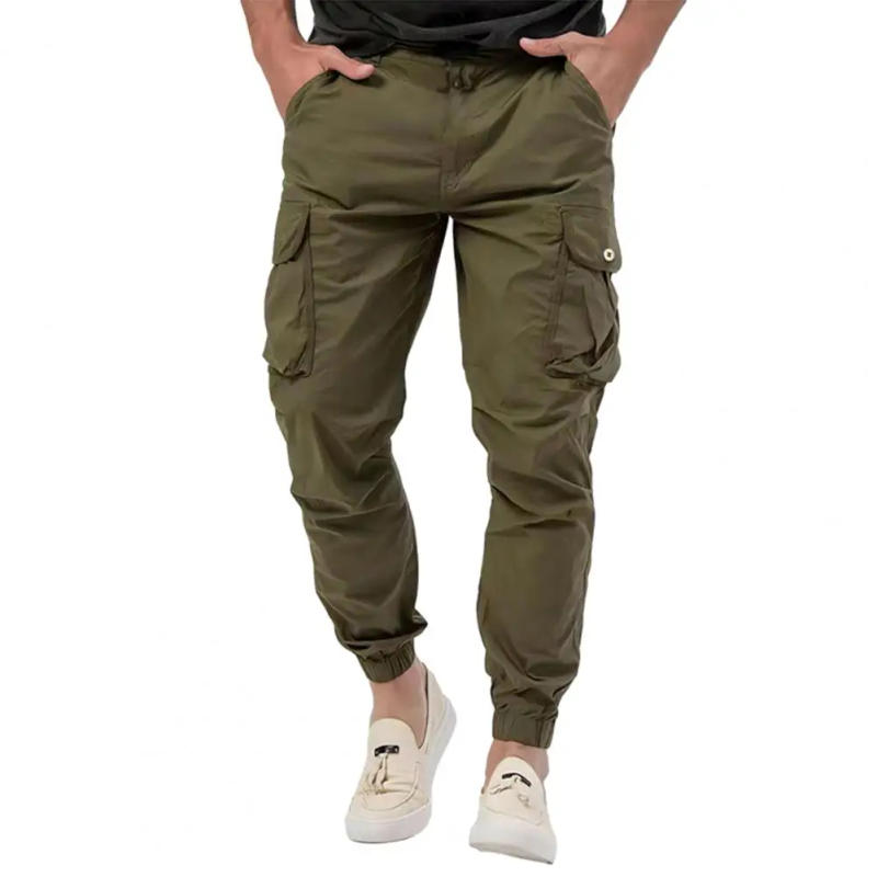 Description Picture 6 of itemMen Pants Men's Casual Cargo Pants with Multiple Pockets Ankle-banded Design for Comfortable Stylish Wear Men Trousers