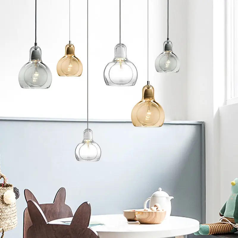 Description Picture 5 of itemSingle Glass Gourd Chandelier Simple Personality Creative Dining Room Hotel Bar Bedroom Bedside Lamp Lamp Room Decor