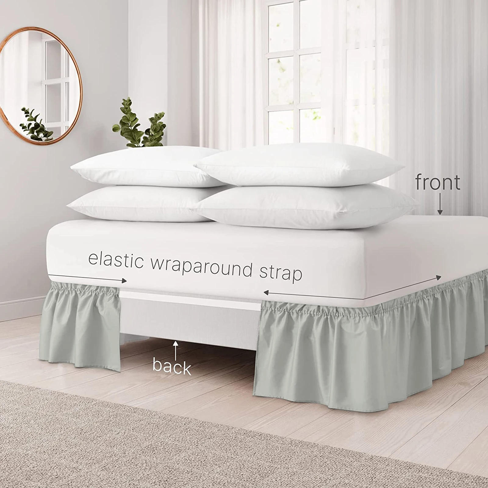 Description Picture 6 of itemElastic Bed Ruffles Bed Skirt Soft Comfortable Wrap Around Fade Resistant Bed Cover Without Surface Couvre Lit Bed Protector