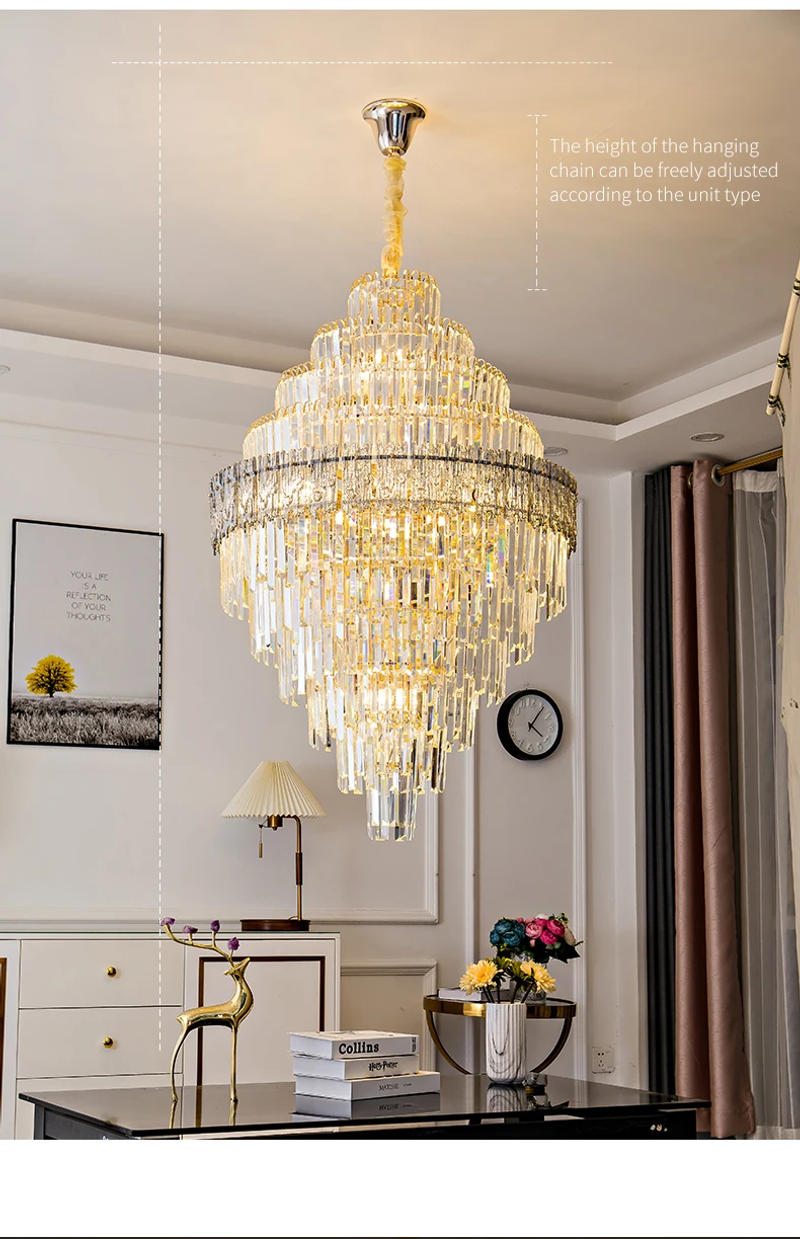 Description Picture 5 of itemPostmodern Living Room Lamp Crystal Chandelier Atmospheric Light Luxury Living Room Chandelier Crystal Light Guangdong Zhongshan