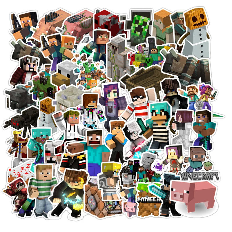 Description Picture 3 of item50pcs Minecraft Cartoon Graffiti Stickers Water Bottle Suitcase Laptop Waterproof Sticker Decoration
