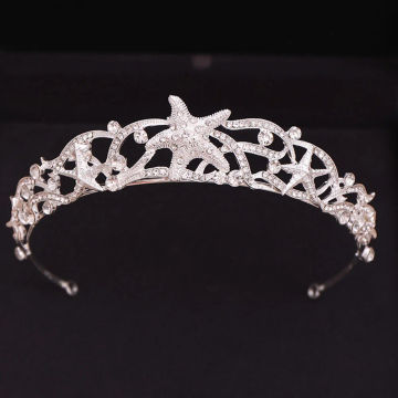 Bridal Headdress Headband Hair for Ties Accessories Fashion Women Sea Star Miss Tiara