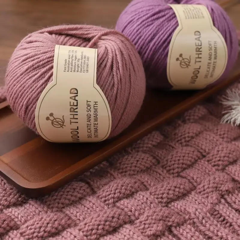 Description Picture 3 of itemMedium Thick Wool Thread Handwoven Scarf Sweater Thread Children's Stick Needle Cashmere Yarn DIY Medium Thick Baby Wool Yarn