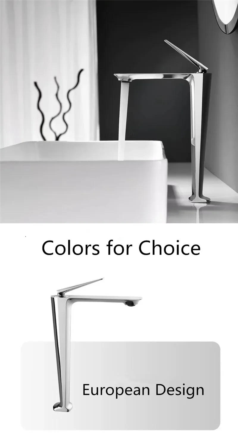 Description Picture 5 of itemRose Gold Basin Brushed Gold Tall Bathroom Faucet Hot and Cold Black Sink Deck Mounted Toilet Mixer Water Tap