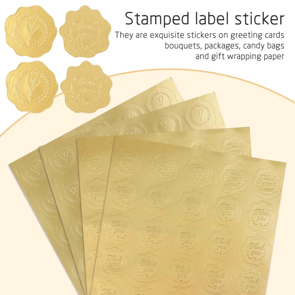 Description Picture 3 of itemSelf Adhesive Gold Embossed Heart Stickers Seal Label Wedding Party Invitation Card Envelope Decoration Christmas Gift DIY Decor