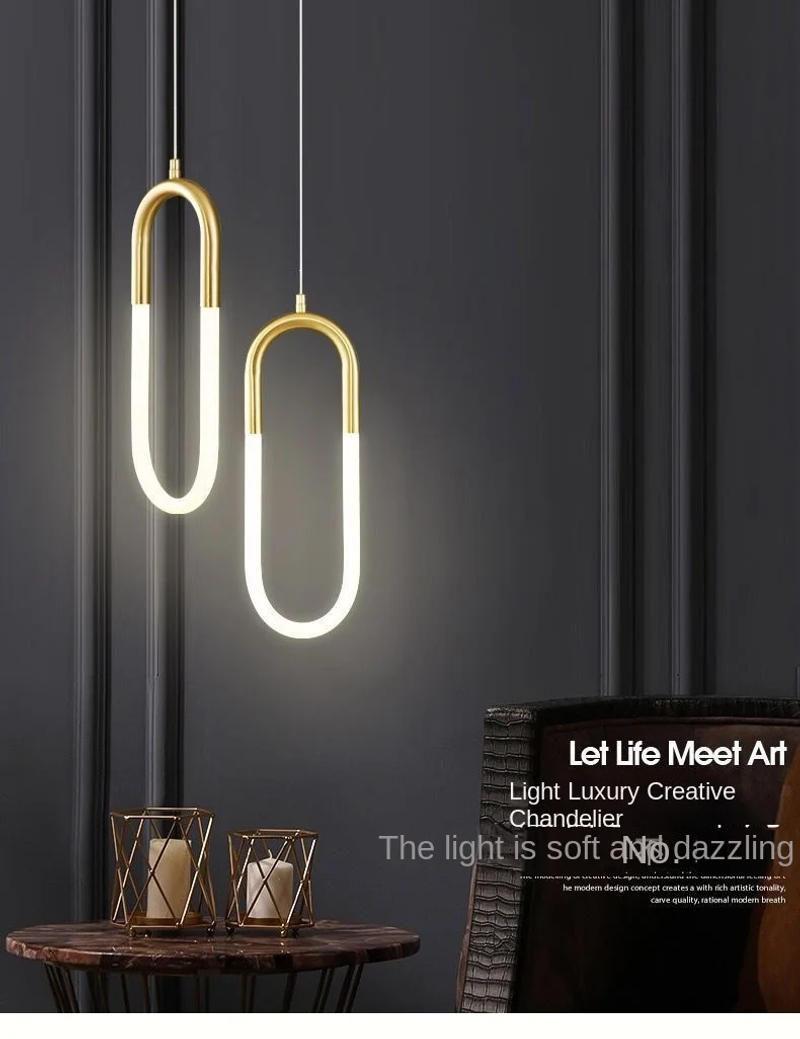 Description Picture 2 of itemLustre LED Pendant Light Fixture Bedroom Hanging Lamps For Ceiling Kitchen Bedside Living Room Decor Nordic Pendant Lamp