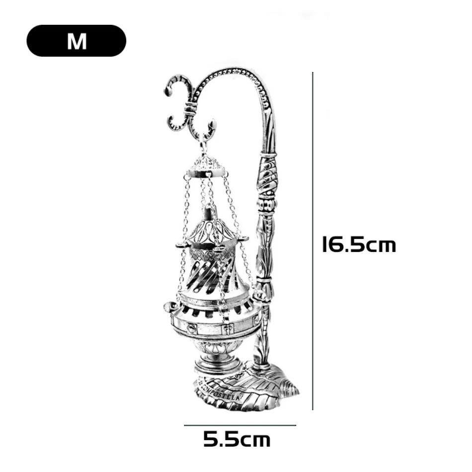 Description Picture 5 of itemS/M/L Antique Carved Incense Burner Cross Decoration Church Hanging Censer Christian Church Household Religious Worship Supplies
