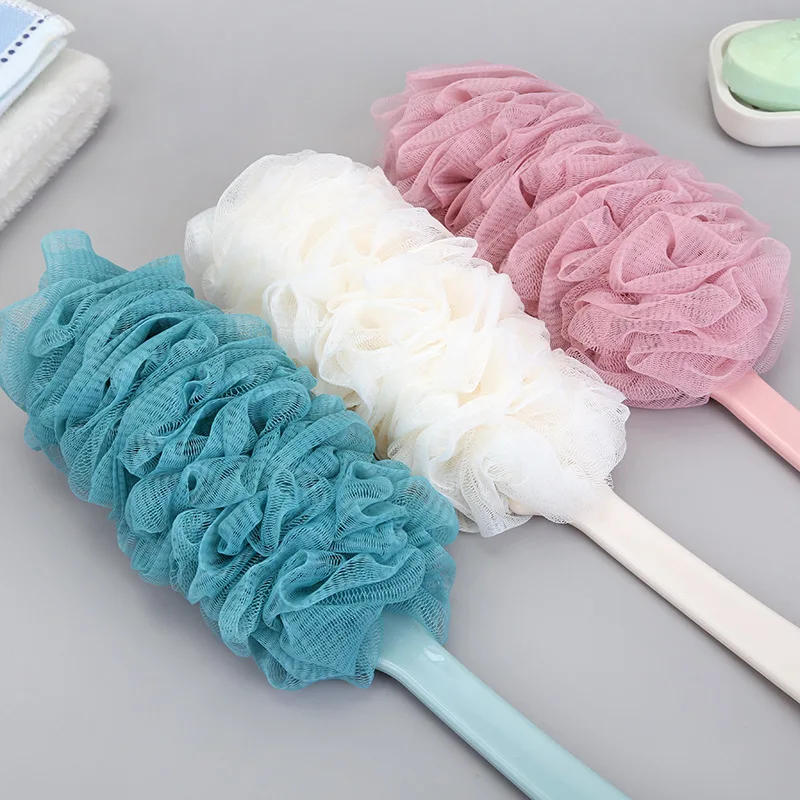 Description Picture 5 of itemBathroom Shower Brush Body Cleaning Accessories Body Bath Shower Scrubber Brushes Long Handle Hanging Soft Mesh Back Sponges New
