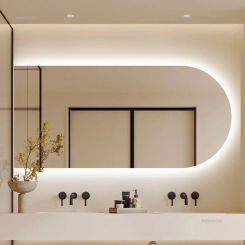 Minimalist Bathroom Mirrors Home Touch Screen Smart Bath Mirrors Creative Bedroom Arched Wall-mounted Vanity Mirror with Light