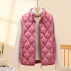 Female Short Lightweight Down cotton Vest Jacket  Autumn winter 2025 New Slim Warm Sleeveless Waistcoat Women's Casual Wear