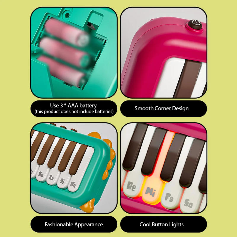 Description Picture 6 of item15 Key Pocket Piano Mini Electronic Piano One Click Switching Between 3 Different Tones Illuminated Keys Music Electronic Piano