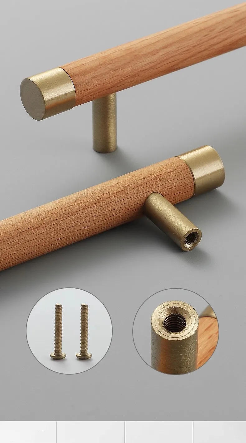 Description Picture 3 of item1Pc Home Decor Cabinet Door Drawer Knobs Light Luxury Solid Wood Copper Handle Chinese Wardrobe Door Handles Furniture Hardware