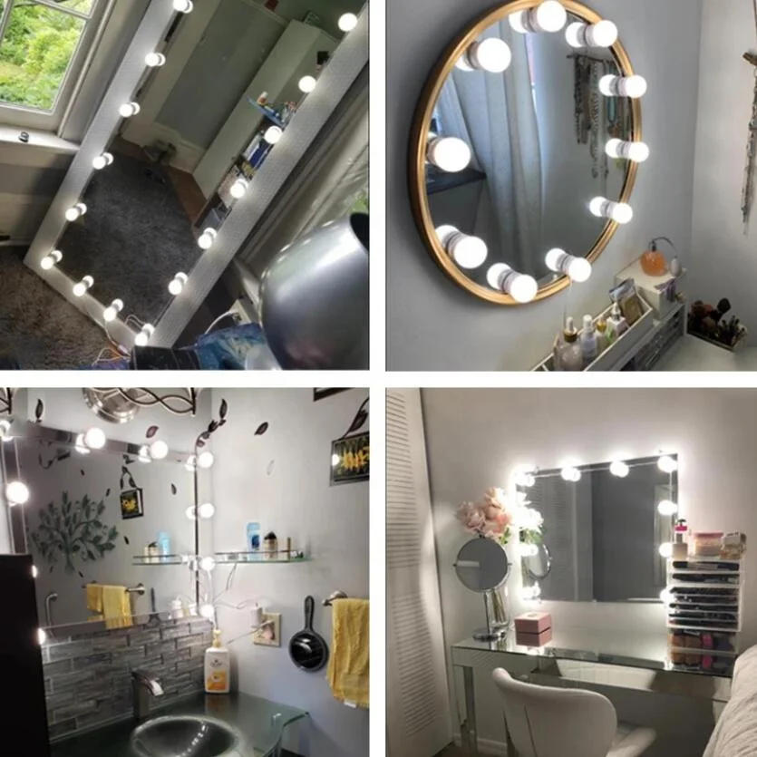 Description Picture 6 of itemLED Kits Make Up Front Light Lamp Cosmetic Mirror 12 Bulbs  Indoor Bathroom Vanity Lighting USB Led Makeup Dressing Table
