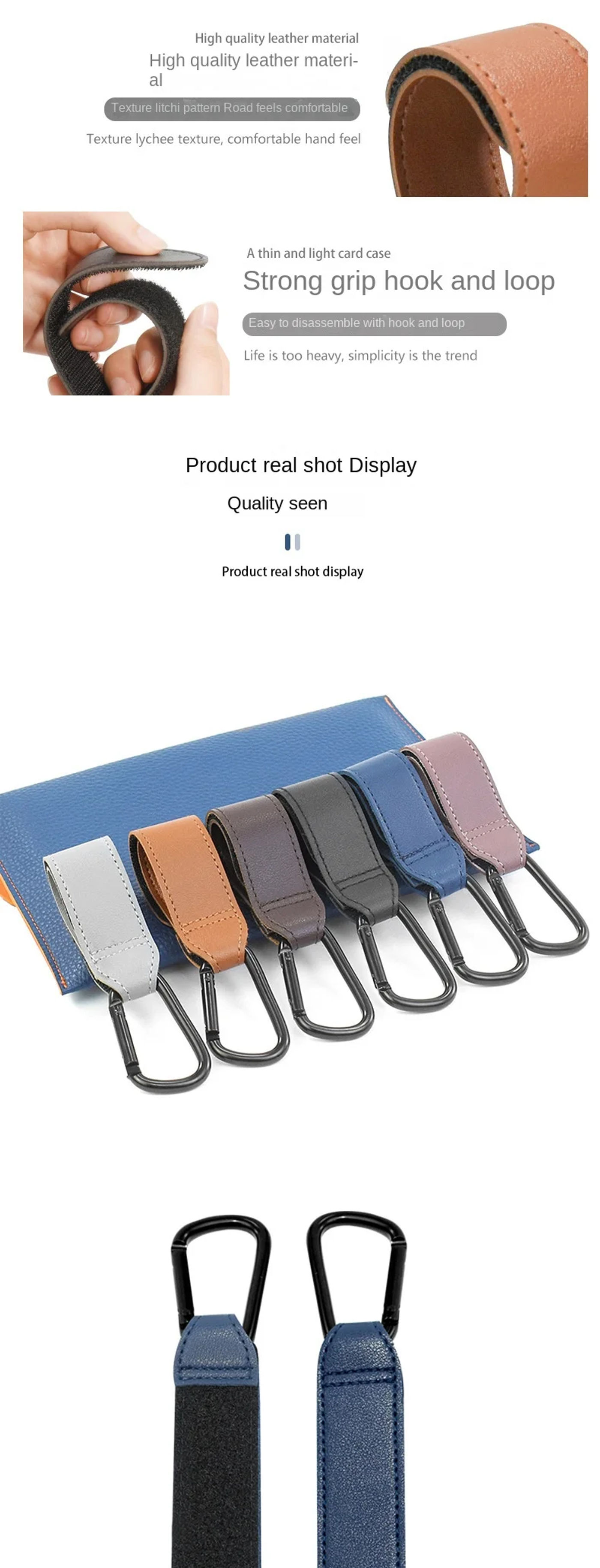 Description Picture 6 of itemStroller Hooks Baby Diaper Bag Hook Stroller Organize PU Leather Adjustable Pram Multi-function Hook Strong Bearing High Quality