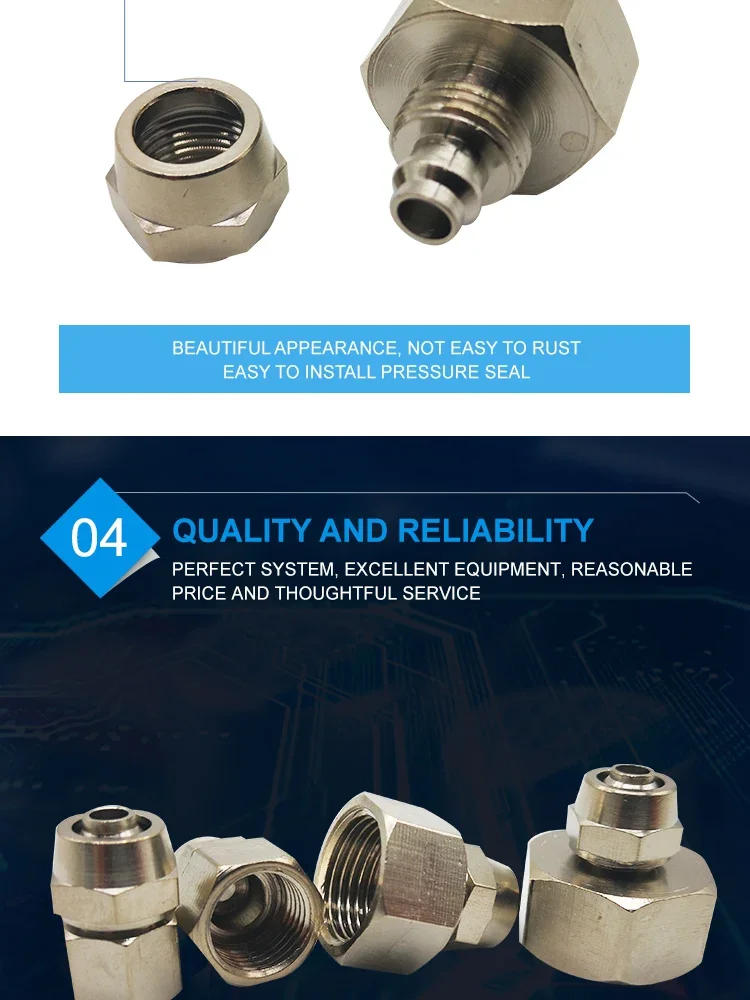 Description Picture 5 of item30PCS PCF Pneumatic Fast Twist Fittings Air Tube Straight Push in Connectors Quick Fittings For 4/6/8/10/12mm Hose Tube