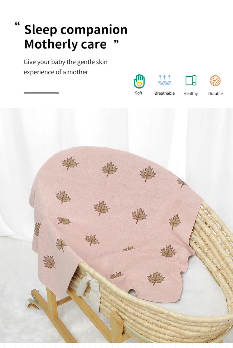 Description Picture 4 of itemSuper Soft Baby Cotton Blankets Knit 90*70cm Newborn Boys Girls Comfort Stroller Swaddle Wrap Cover Stuff All Seasons Bed Sheets