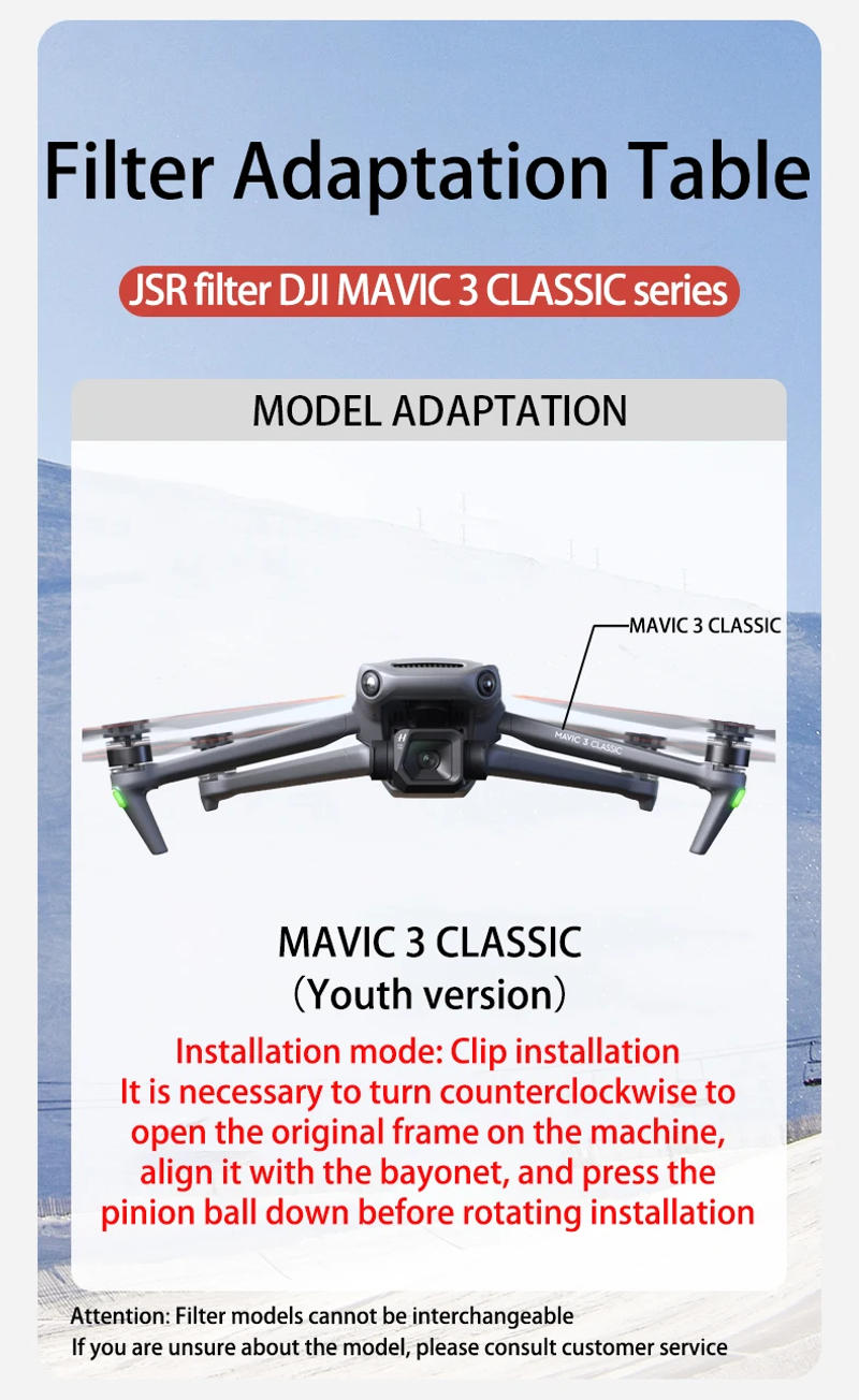 Description Picture 2 of itemApplicable to DJI Mavic3Classic Youth Edition drone filter accessories ND dimming CPL polarization