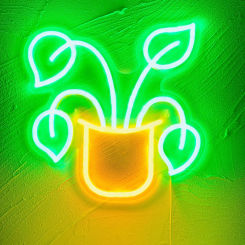 Potted USB Powered Led Neon Sign Dimmable Neon Light Wall Decor For Room Decor Party Birthday Handmade Art Gift Pub Aesthetic