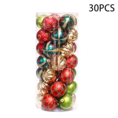 30ct Glitter Christmas Ball Ornaments Set Christmas Ornaments Tree Decorations 2.36inch Xmas Hanging Ornament for Home Decor