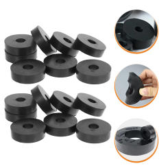 16 Pcs Rubber Isolation Pad Mechanical Shock Absorber Black Grommets Washer Fan Washer Anti Vibration Pads Suppression