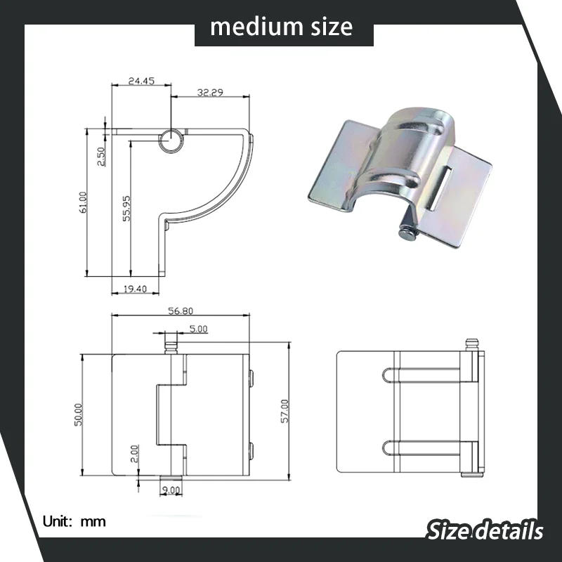 Description Picture 5 of itemCommercial Industrial Machinery Multi Specification Iron Galvanized Concealed Cabinet Door Load Bearing Welded Hinge