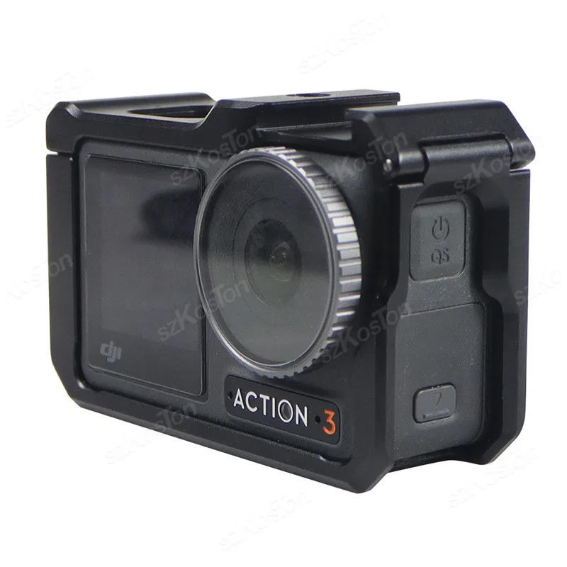 Description Picture 3 of itemAluminum Metal Sport Camera Rabbit Cage with Cold Shoe 1/4inch Hole Full Protective Frame Case For DJI Osmo Action 5 Pro 4 3