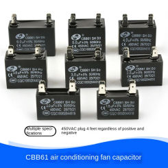 2pcs CBB61 air conditioner external fan start capacitor 450V 1UF 1.2UF 1.5UF 2UF 2.5UF 3UF 3.5UF 3.5UF 4UF 4.5UF 4.5UF motor run
