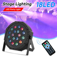 18W Disco light Voice Control LED Ktv Bar Party DJ Decorative Stage Light Projector Par Lamp Spot Light with Remote Control