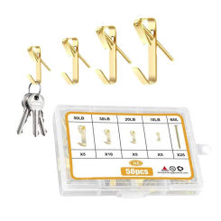 Picture Frame Hooks 10-50 Lbs Capacity Heavy Duty Picture Hangers 50 Pcs Easy Installation Mirror Suspending Decoration