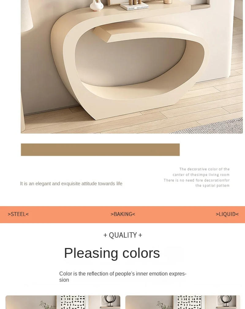 Description Picture 6 of itemEuropean style light luxury console table entrance cream color